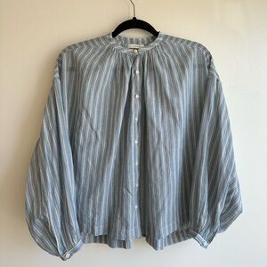 Doen Jane Blouse, Blue Stripe, XS, Perfect Condition